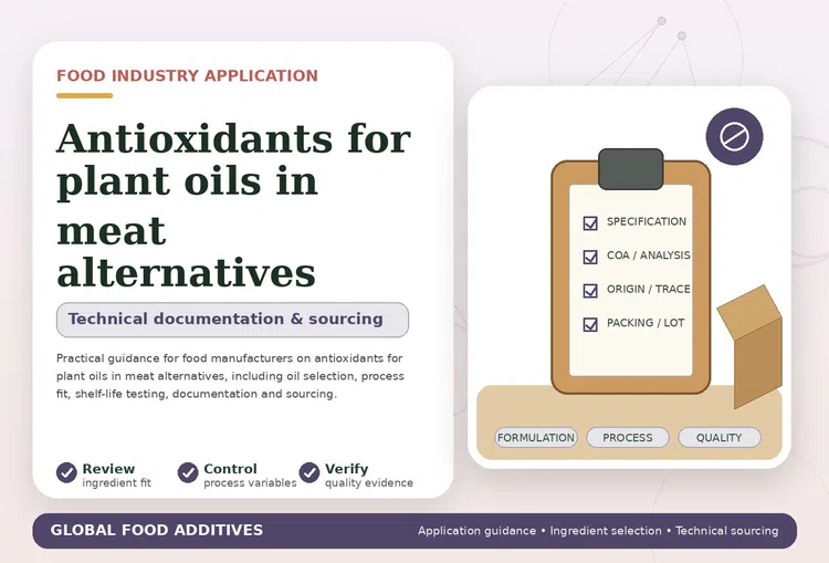 Antioxidant selection for plant oils used in meat alternatives